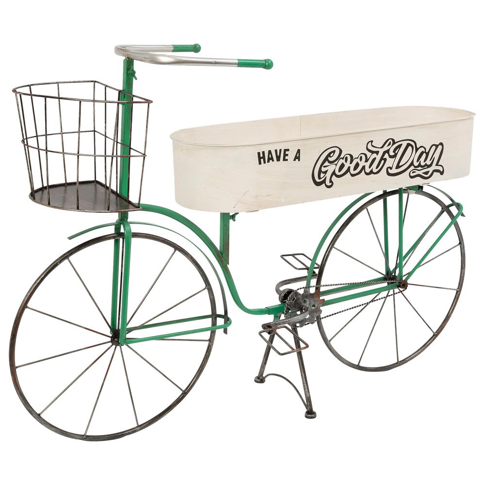 The Gerson Company 37.2" Bicycle Planter in Green, , large