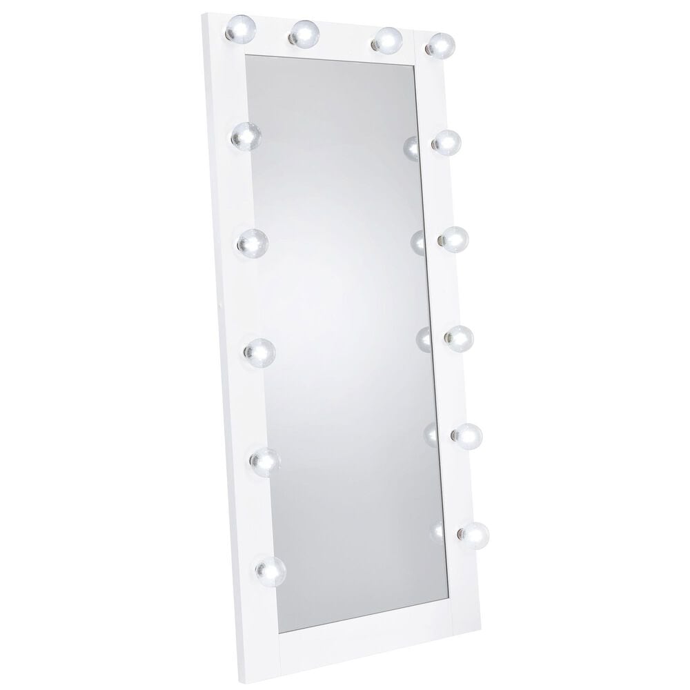 Coaster Zayan Floor Mirror in White Gloss, , large