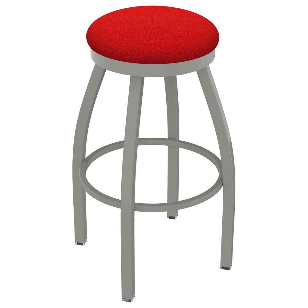 Holland Bar Stool 802 Misha 25" Swivel Counter Stool with Anodized Nickel and Canter Red Seat, , large