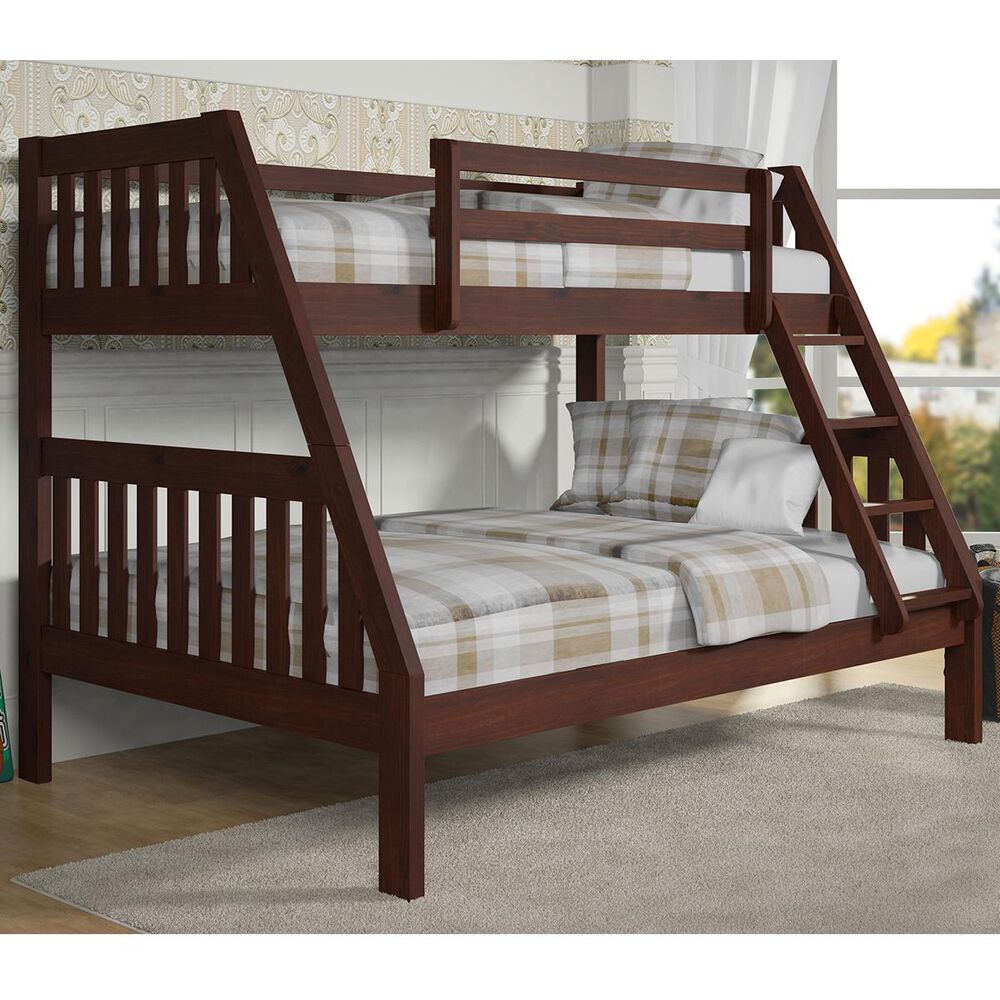Cambria Designs Twin over Full Bunk Bed with Trundle in Dark Cappuccino