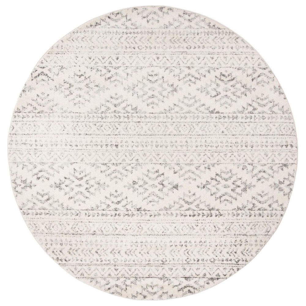Safavieh Tulum TUL272A 6"7" Round Ivory and Grey Area Rug, , large
