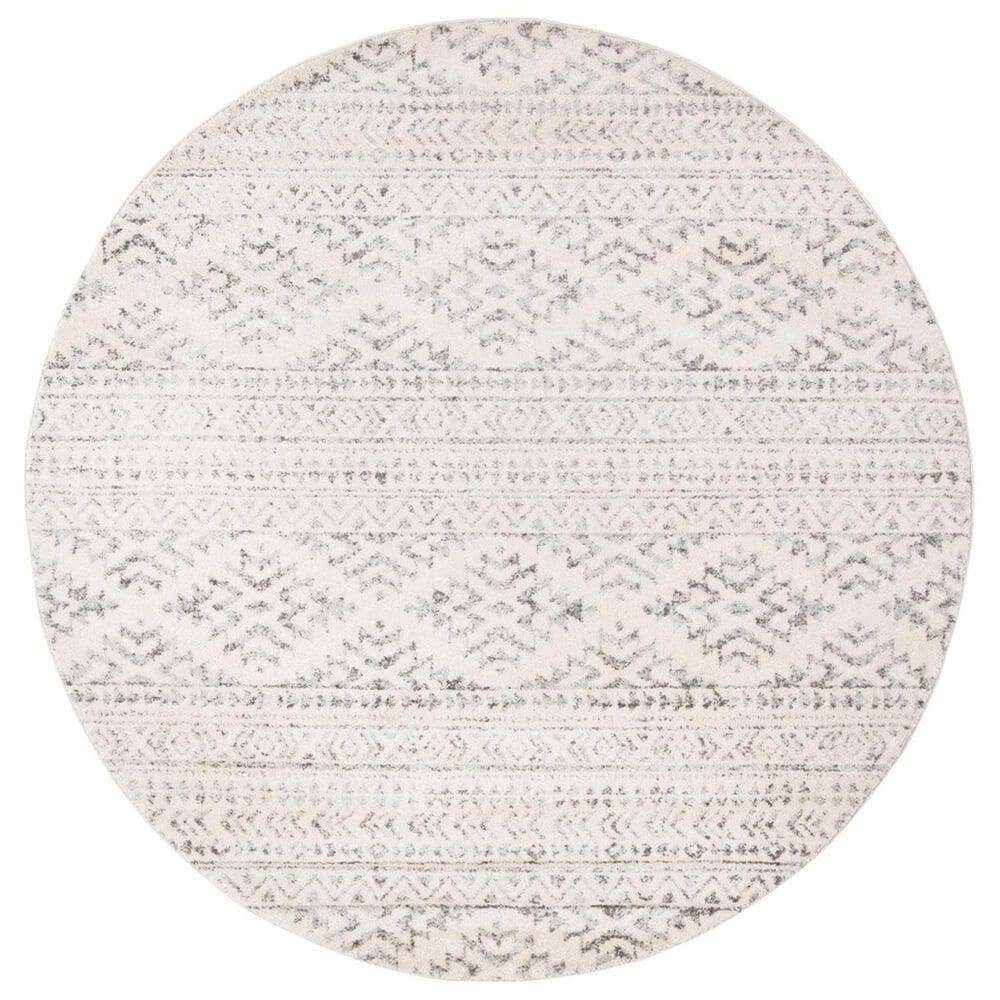 Safavieh Tulum TUL272A 6"7" Round Ivory and Grey Area Rug, , large