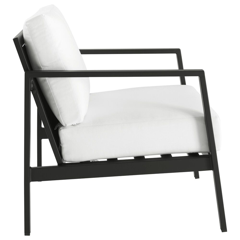 Linon Home Decor Holland Patio Armchair with Black Frame in Natural, , large