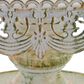 Maple and Jade Floral Cake Stand with Lace Inspired Edge in Distressed Cream, Black and Brown, , large