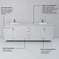 Lexora Home Jacques 80" Double Bathroom Vanity in White with 2 cm White Carrara Marble Top and Rectangular Sinks, , large