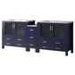 Lexora Home Volez 84" Double Bathroom Vanity in Navy Blue with 2 cm White Ceramic Top, Rectangular Sinks and Side Cabinet, , large