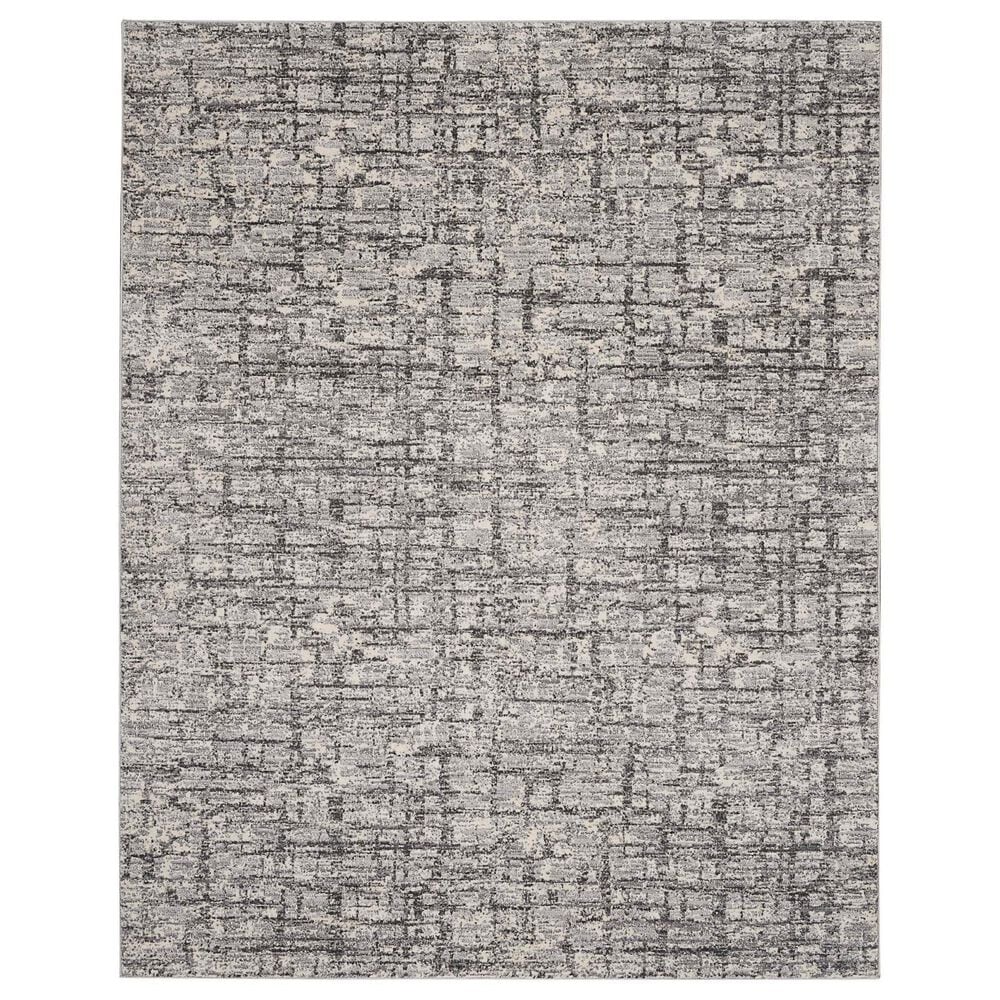 Nourison Rush 10" x 14" Ivory and Grey Area Rug, , large