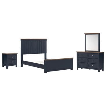 Ashley Landocken 4-Piece Full Bedroom Set in Brown and Blue, , large