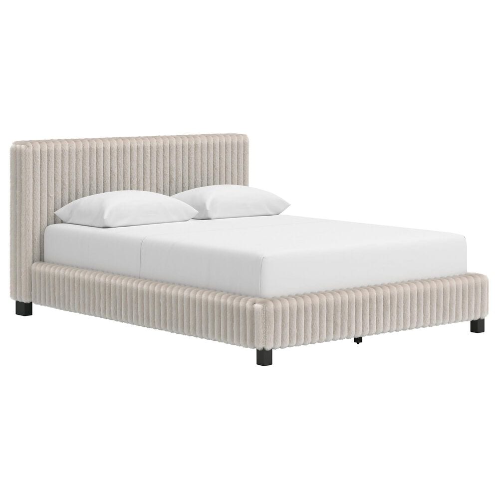 Ashley Zuraleus 4-Piece Queen Upholstered Platform Bedroom Set in Matte White, , large