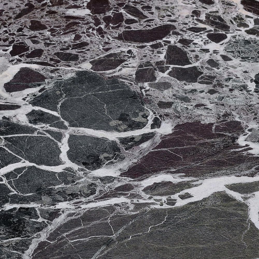 HOMLUX 17.5" End Table with Marble Textured Top in Black, , large