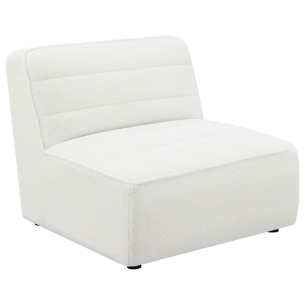 Coaster Sunny Armless Chair in Ivory, , large