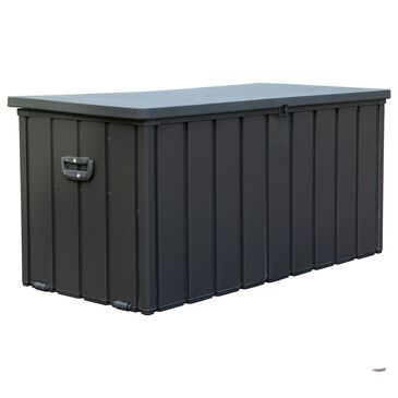 Hearth and Haven 100-Gallon Outdoor Storage Deck Box with Double-Layer Structure Lid in Dark Gray, , large