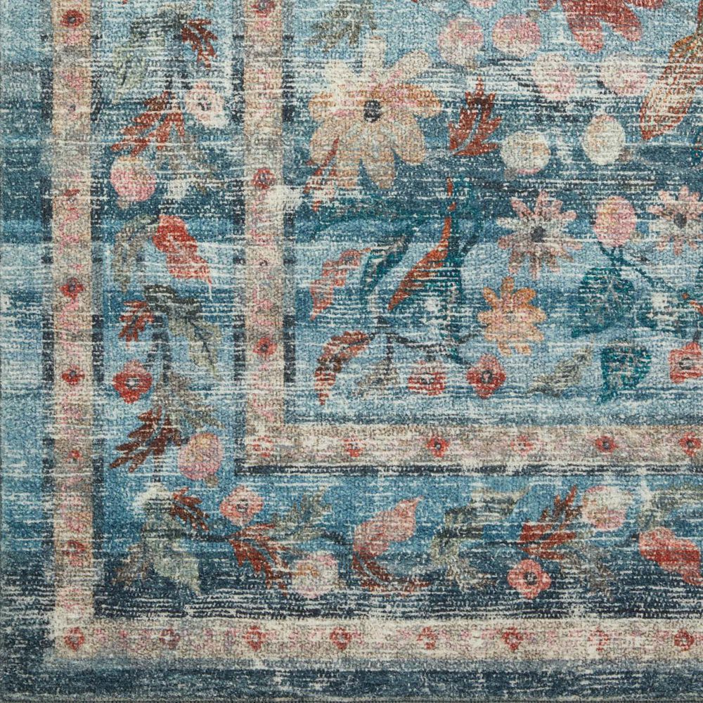 Rifle Paper Co. x Loloi Courtyard 2&#39;3&quot; x 3&#39;9&quot; Oval Eve Blue Area Rug, , large