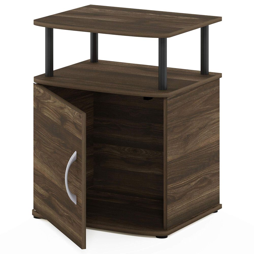 HOMLUX End Table with Open Shelf in Columbia Walnut and Black, , large