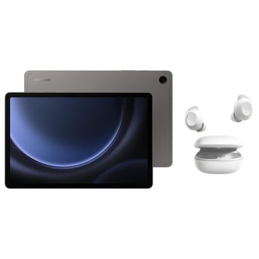 Samsung Galaxy Tab S9 FE 10.9" in Gray with White Galaxy Buds FE, , large