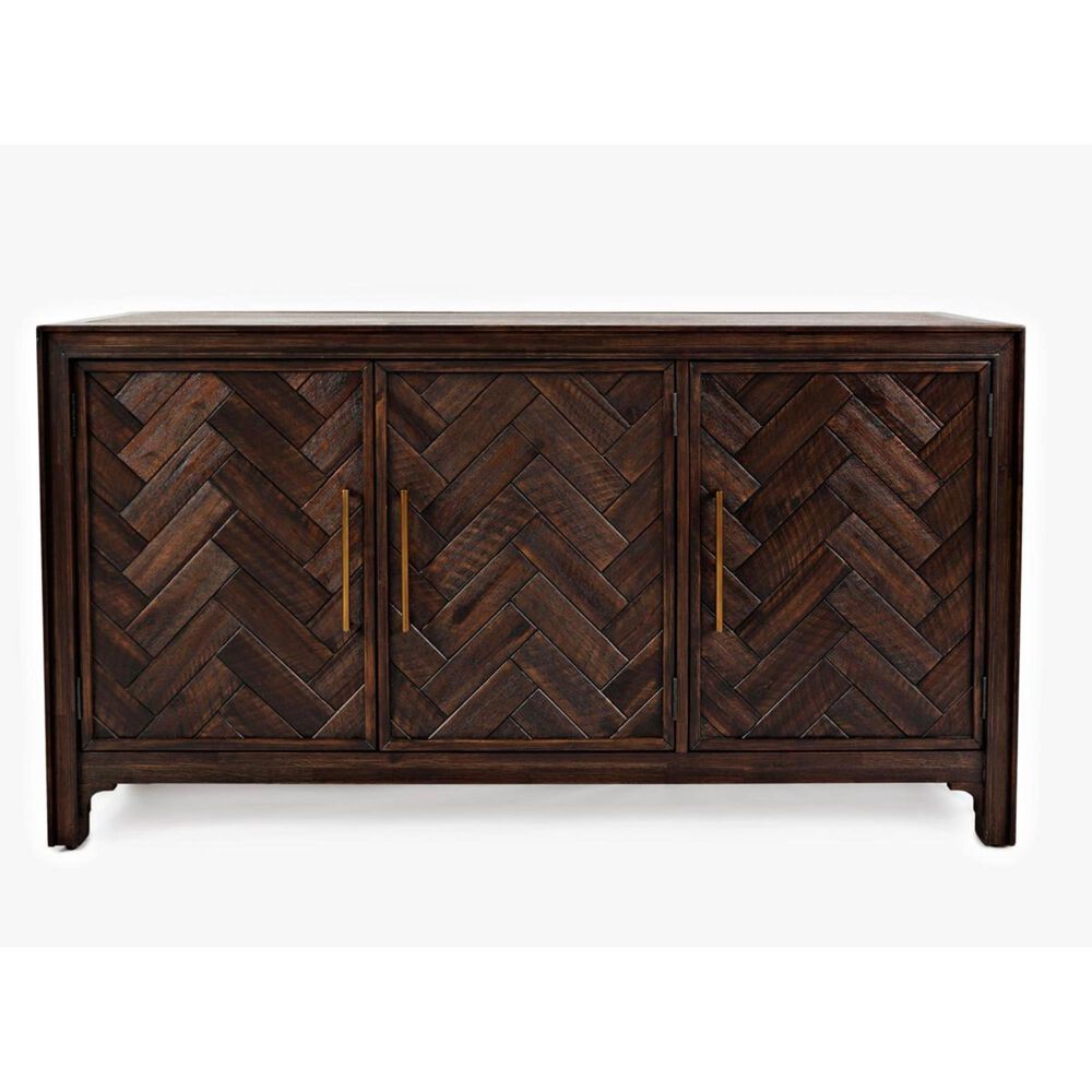 Waltham Gramercy Dark Chevron 3-Door Accent Cabinet, , large