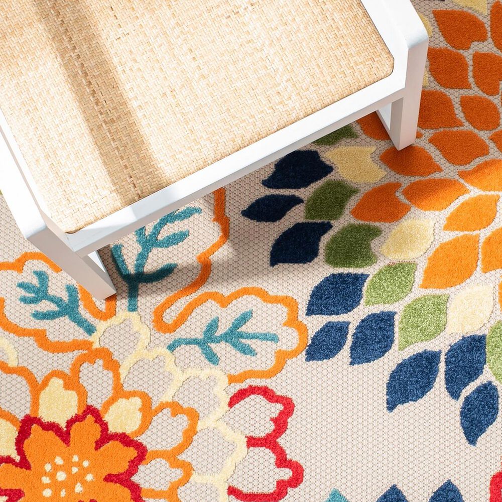 Safavieh Cabana 8&#39; x 10&#39; Ivory and Orange Area Performance Rug, , large