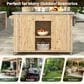 Hearth and Haven Outdoor Kitchen Island with Stainless Steel Top in Natural, , large