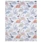 Lambs & Ivy Dino-Might Baby Blanket in White, Gray and Blue, , large