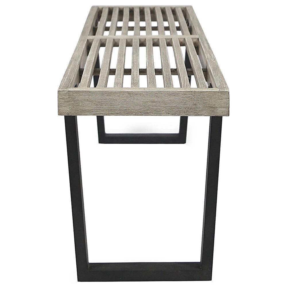 Hearth and Haven Outdoor Dining Bench in Black and Gray, , large