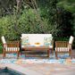 Linon Home Decor Caneel 4-Piece Outdoor Conversation Set in Brown, , large
