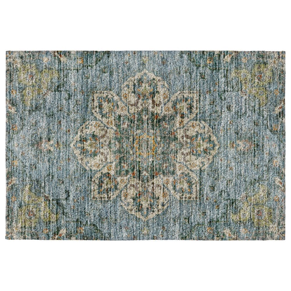 Dalyn Rug Company Silk Road Aqua, Ivory, Beige, Blue, Gold, Aloe and Gray 2"6" x 3"10" Area Rug, , large