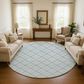 Dalyn Rug Company Soft Essentials Plaid Sky 8" Round Indoor/Outdoor Area Rug, , large