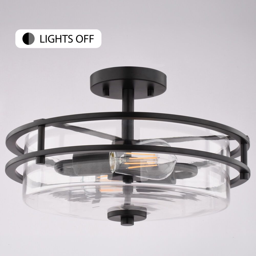Vaxcel Grace 2-Light Semi Flush Mount in Matte Black, , large