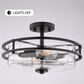 Vaxcel Grace 2-Light Semi Flush Mount in Matte Black, , large