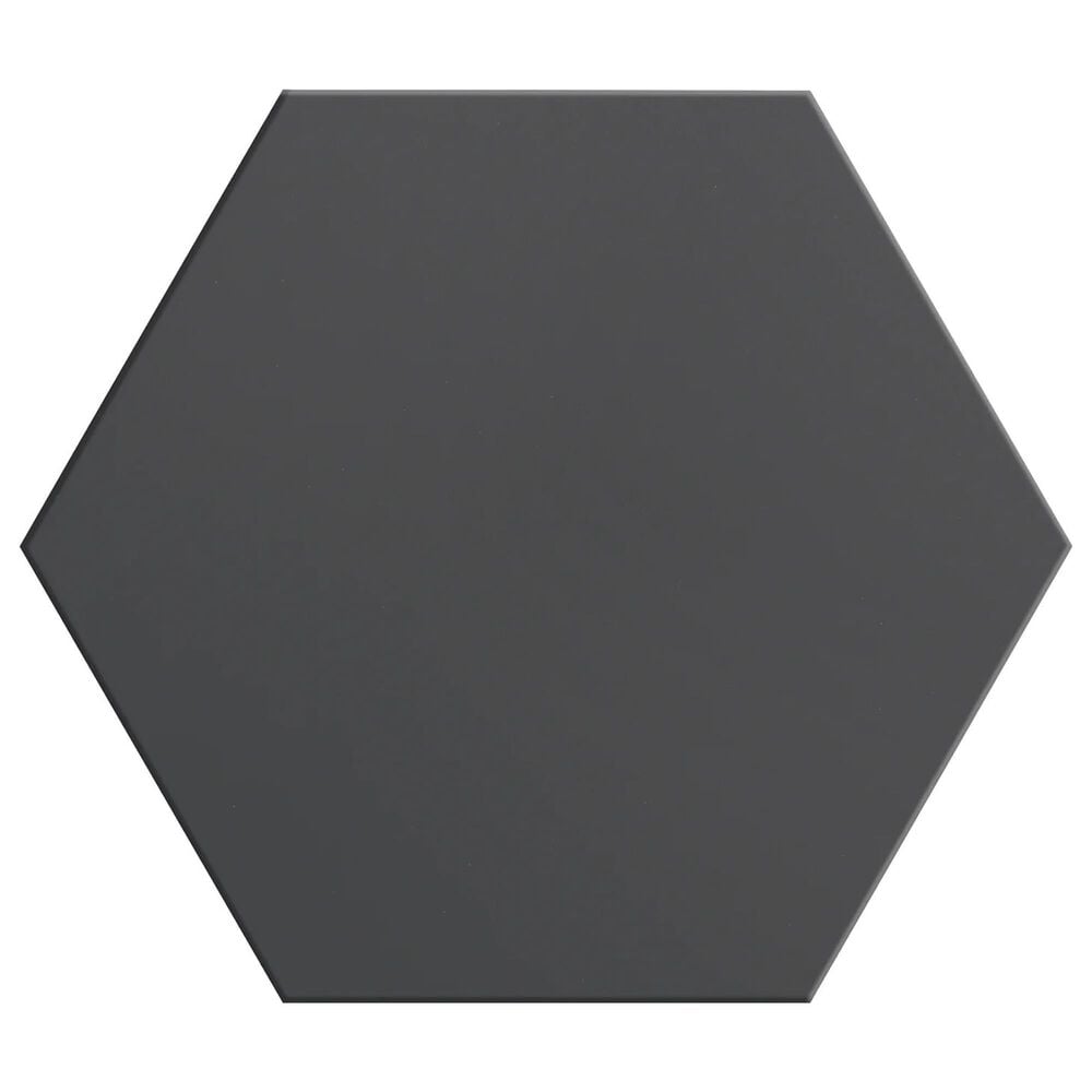 Emser Heksa Black 8" x 9" Porcelain Tile, , large
