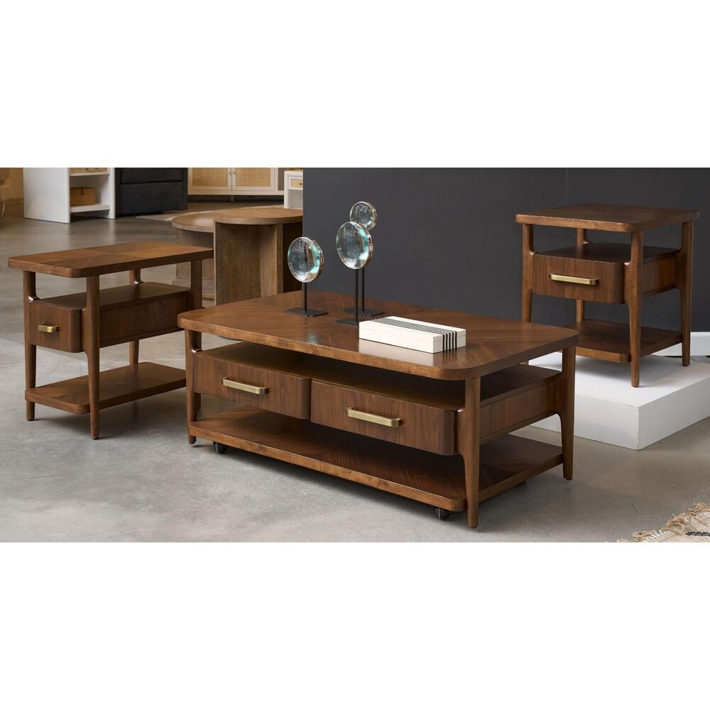 Riverside Furniture Delia 2-Drawer Cocktail Table in Nouveau Walnut, , large