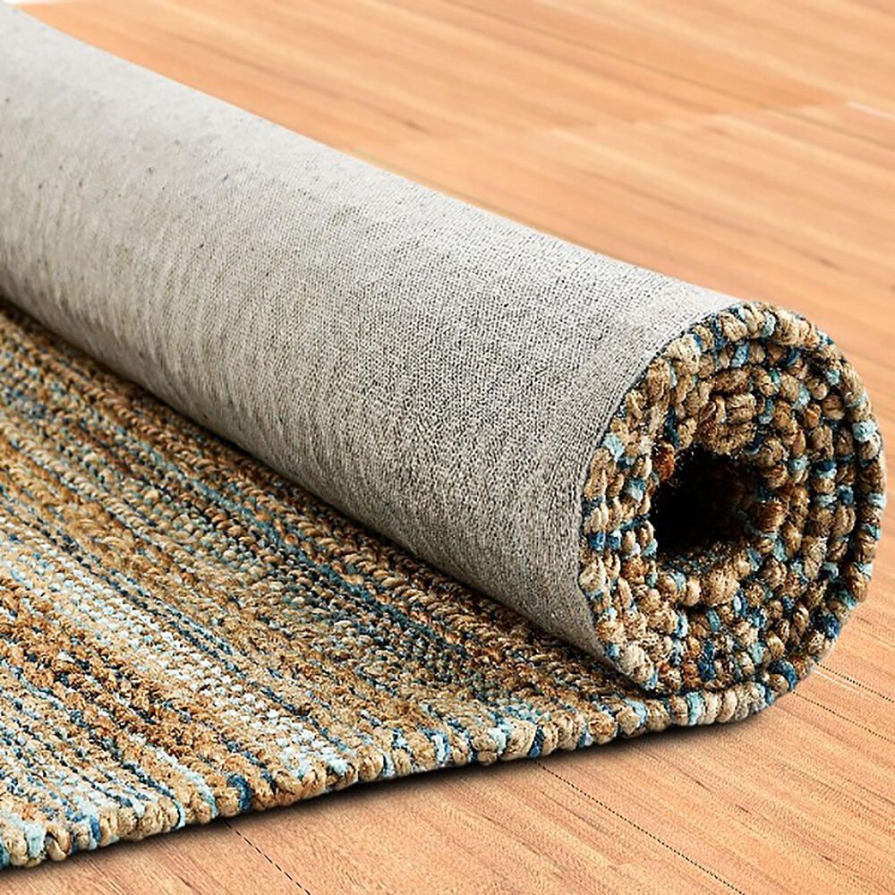 L&amp;R Resources Natural Fiber 9&#39; x 12&#39; Teal Area Rug, , large