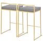 Lumisource Fuji Stackable Counter Stool with Grey Faux Leather Cushion in Gold (Set of 2), , large