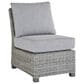 Ashley Naples Beach Patio Armless Chair with Cushion in Light Gray, , large