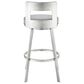 Blue River Flynn 30" Swivel Bar Stool with Light Gray Cushion in Brushed Stainless Steel, , large