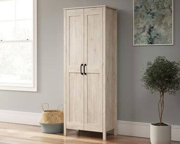 Sauder 2 Door Storage Cabinet in Chalk Oak, , large