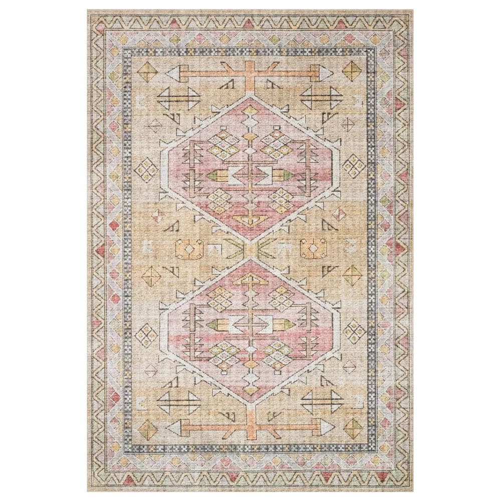 Loloi II Skye SKY-04 9" x 12" Gold and Blush Area Rug, , large