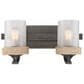 Golden Lighting Chatham 2-Light Bath Vanity in Gunmetal Bronze with Clear Sandblasted Glass, , large