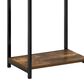 HOMLUX 2-Tier Metal Frame End Table with Open Shelf in Amber Pine and Black (Set of 2), , large