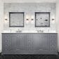Lexora Home Dukes 84" Double Bathroom Vanity in Dark grey with 2 cm White Quartz Top and Rectangular Sinks, , large