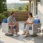 HOMLUX 10-Piece Outdoor Patio Wicker Sectional Furniture Set in Navy Blue, , large