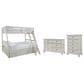Ashley Robbinsdale 3-Piece T/F Bunk Bed Set in Antique White, , large