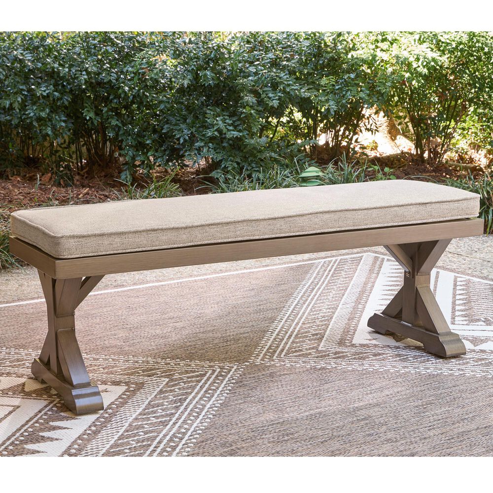 Ashley Laguna Heights Bench with Cushion in Beige, , large