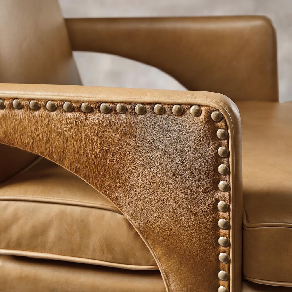 Hooker Furniture Rochelle Executive Swivel Tilt Chair in Warm Brown and Antique Gold, , large