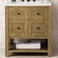 James Martin Vanities Breckenridge 30" Single Bathroom Vanity in Light Natural Oak with 3 cm Lime Delight Quartz Top and Rectangular Sink, , large
