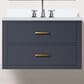 Lexora Home Castor 30" Single Bathroom Vanity in Blue with 2 cm White Quartz Top and Rectangular Sink, , large
