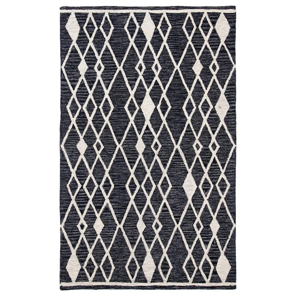 Safavieh Micro-Loop MLP157H 5" x 8" Charcoal and Ivory Area Rug, , large