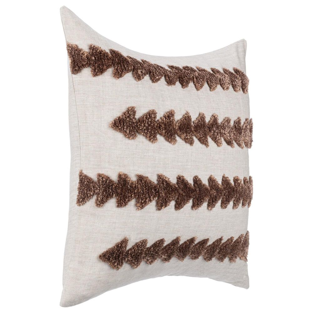 Classic Home LN Essay 22" x 22" Throw Pillow in Frothed Brown, , large