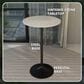Leisuremod LeisureMod Verve Collection Modern Bar Height Table Black Base with 27 Round Marble White Sintered Stone Top, , large