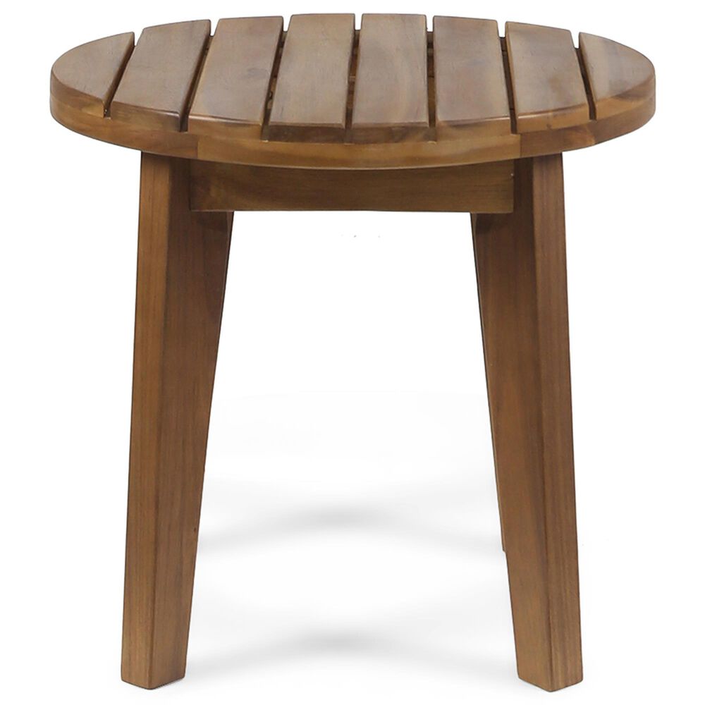 Hearth and Haven Acacia Wood Patio Side Table in Teak, , large